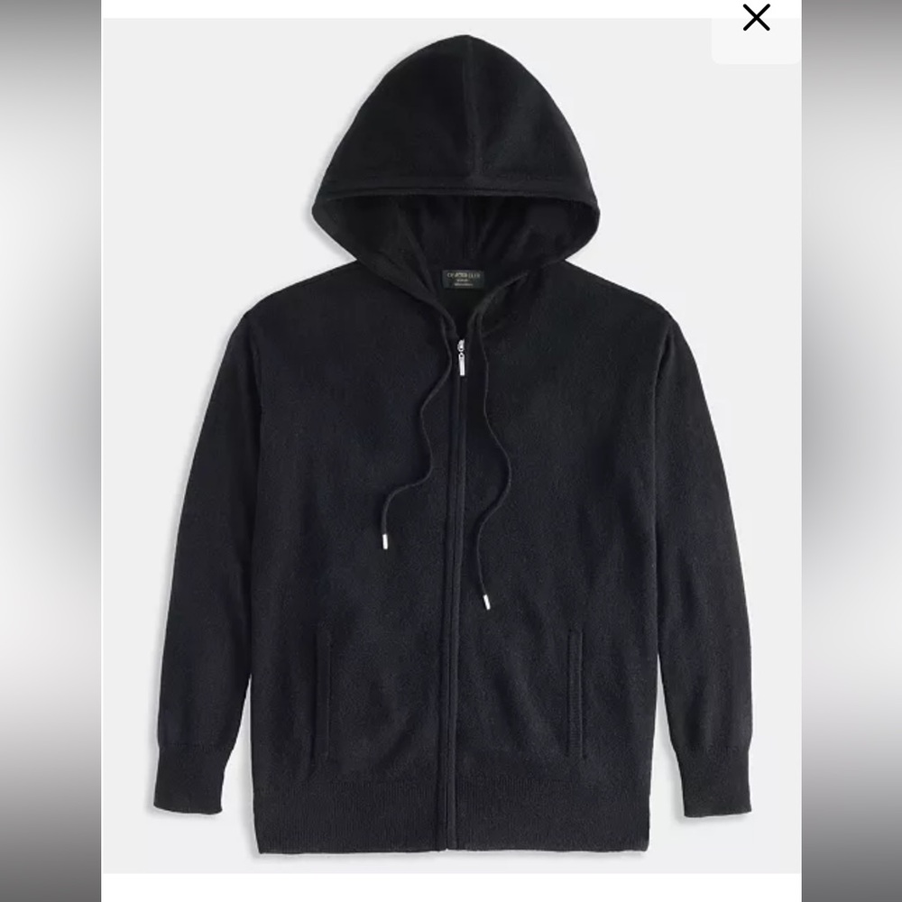 Cashmere zip up hoodie sweater